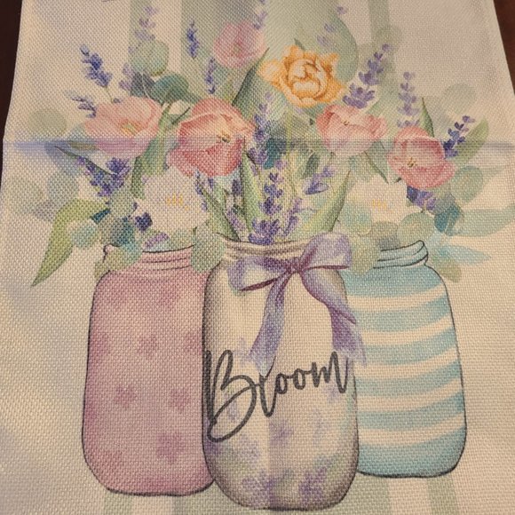 Floral Table Runner Spring Decor Summer Cottage Farmhouse Decorative Cloth 13x72 - Picture 9 of 11